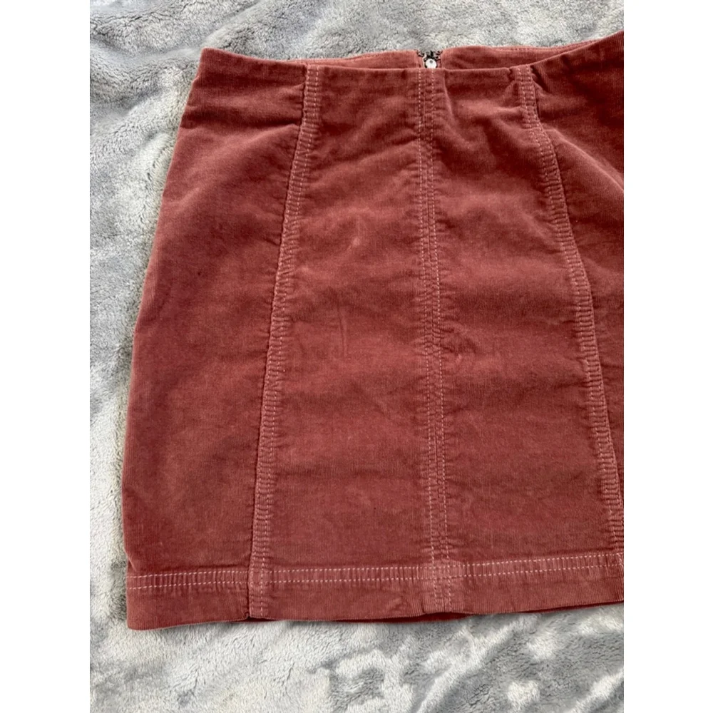 Free People Size 0 Modern Femme Corduroy Zip Up The Back Mini Skirt - Picture 1 of 6